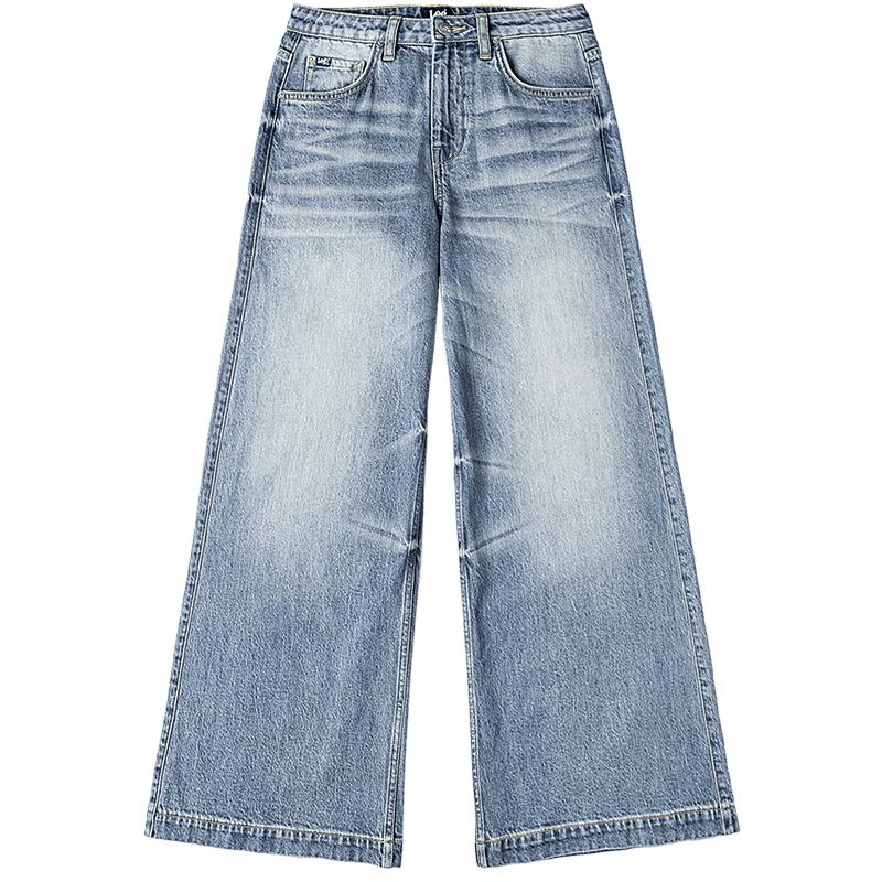 

Lee Women s Retro Ripped Light Blue Wide-Leg Jeans 29