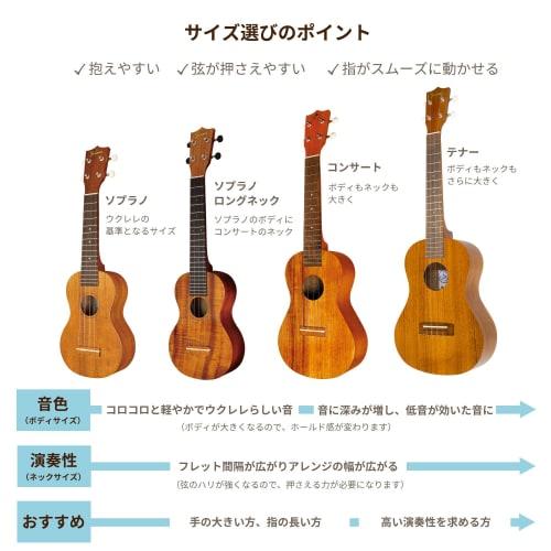 Famous FLS-60 Long Neck Soprano Ukulele (Made In Japan with Mahogany)