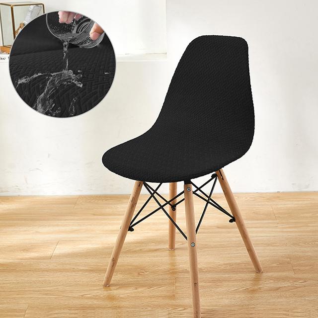 Waterproof Fabric Shell Chair Cover Jacquard Elastic Chair Slipcovers Plain Removable Chair Seat Cover Office Hotel Banquet