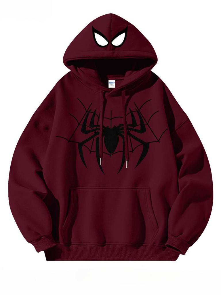 Style Américain Style Rétro Spiderman Dessin Animé Anime Périphérique Sweat à Capuche pour Homme au Printemps et en Automne Sweat à Capuche pour Parent Adulte
