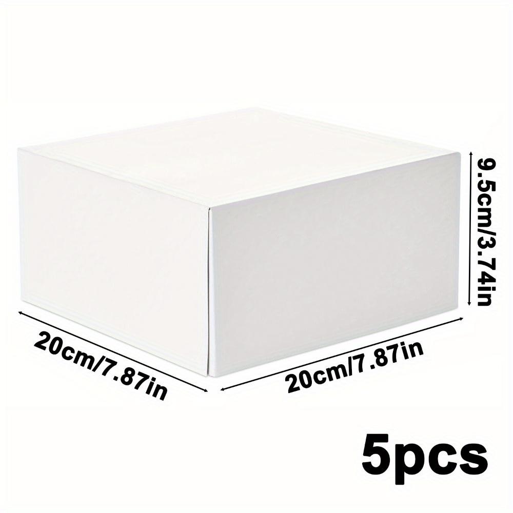 5pcs Paper Gift Boxes White Square Treat Boxes with Lids Party Favors Boxes Gift Wrap Box Packaging Box for Birthdays Holidays School Opening
