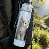 1PC Two Gray Kitten Cat Portrait Print 750ml Color Plastic Sports Water Bottle Leakproof Flip Straw Lid Suitable for Sports Office Home Use