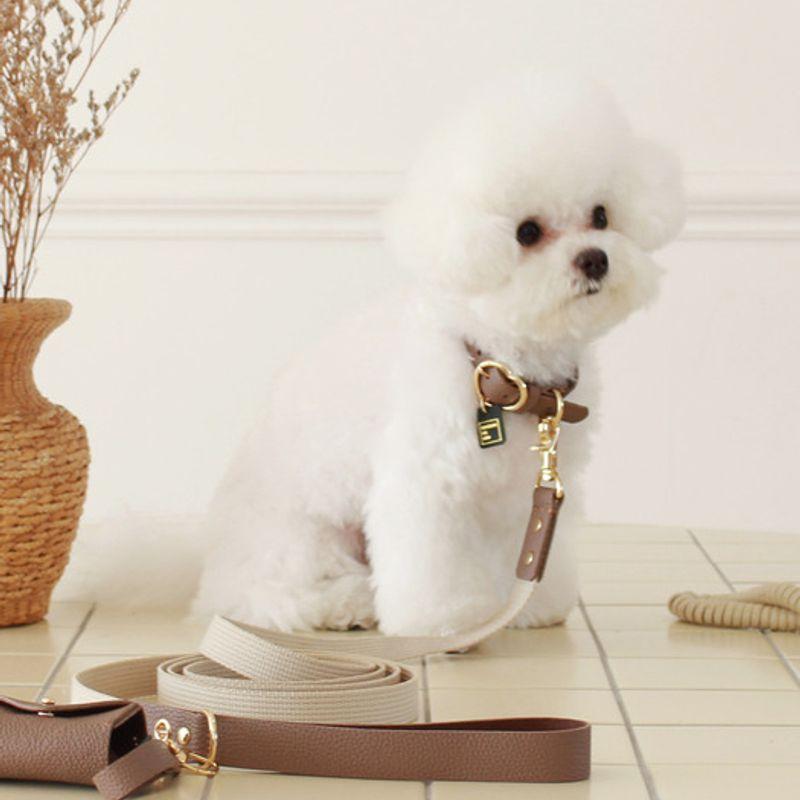 MAISON DE MIU Heart Pendant Collar - Brown