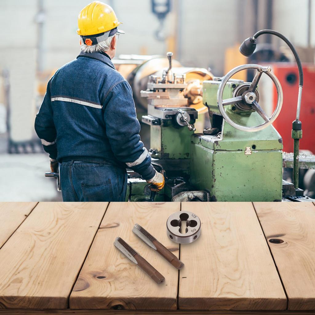 Gwintownik HSS M10 X 1,25 mm i Narzynka M10 X 1,25 mm Gwint metryczny Prawy 3 szt./zestaw