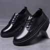Business Small Leather Shoes Men's Casual Shoes British Style Tooling Shoes Platform Sole Trend Versatile Lace-up Student Shoes Work Shoes