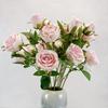 65cm 3 Heads Artificial Rose Flower Bouquet Realistic Silk Flowers Home Party Wedding Table Decor Autumn Floral Decoration