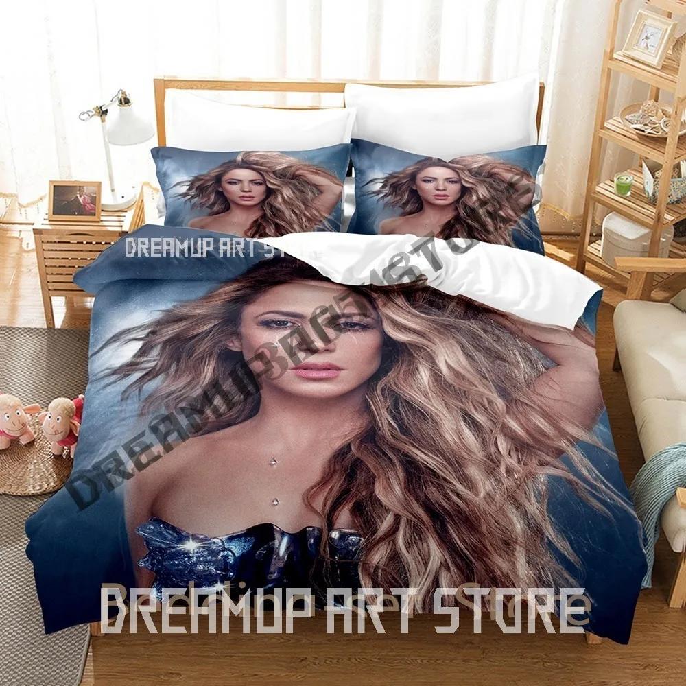 3D Baskı Shakira Şarkıcı Nevresim Takımı Tek İkiz Tam Kraliçe Kral Boyut Yatak Takımı Yetişkin Çocuk Yatak Odası Yorgan Kılıfı Takımları Çarşaf
