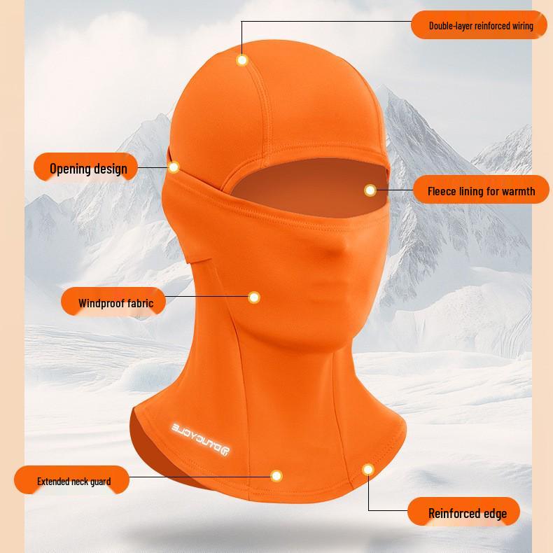 Zimní větruodolná lyžařská a cyklistická obličejová maska a nákrčník