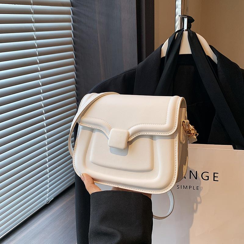 Stylish and simple ins small square bag women's 2024 summer new texture versatile shoulder messenger bag