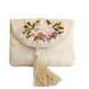 Embroidered Flower Women Tassels Handbags Retro Handmade Zipper National Small Bag Card Storage Ethnic Style Coin Purse