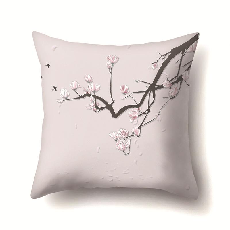 Geometric Branch Sofa Pillowcase Single-sided Office Cushion Cover Living Room Pillowcase Cycling Waist Pillowcase