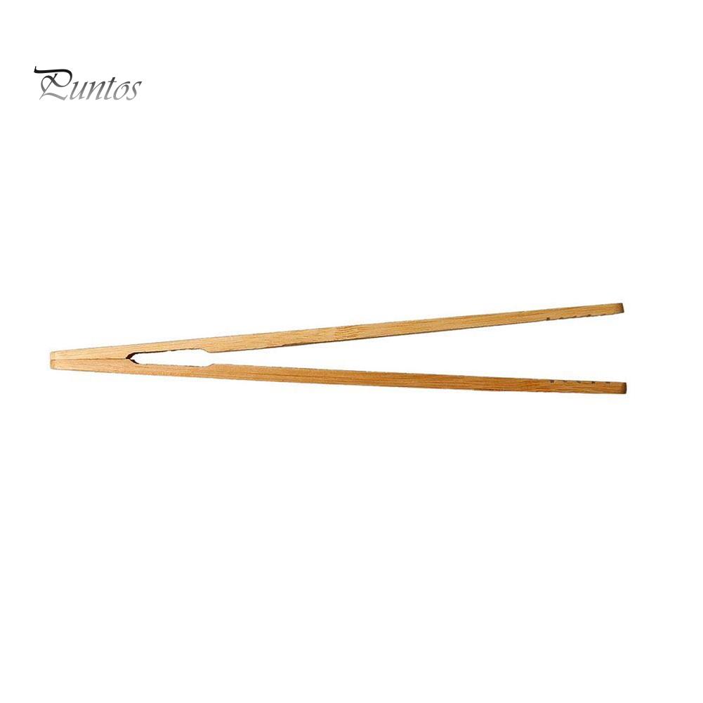 Puntos 4Pcs Bamboo Food Clip Toaster Salad Cake Tea Tweezer Clamp Tongs Cooking Tool