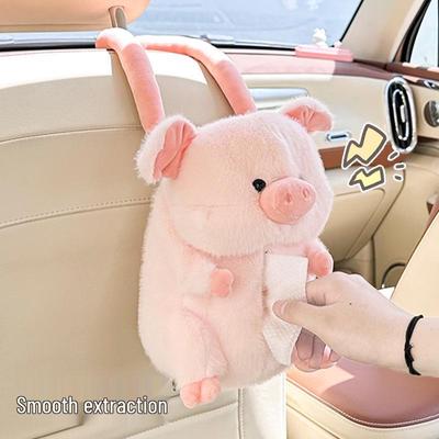 Simpatico Maialino Rosa Cartone Animato Auto Appeso Peluche Portatovaglioli
