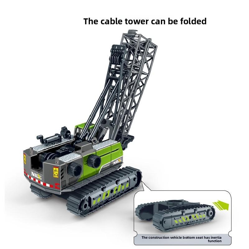 Large Alloy Simulation Foldable Crane Engineering Vehicle Model Children Toy