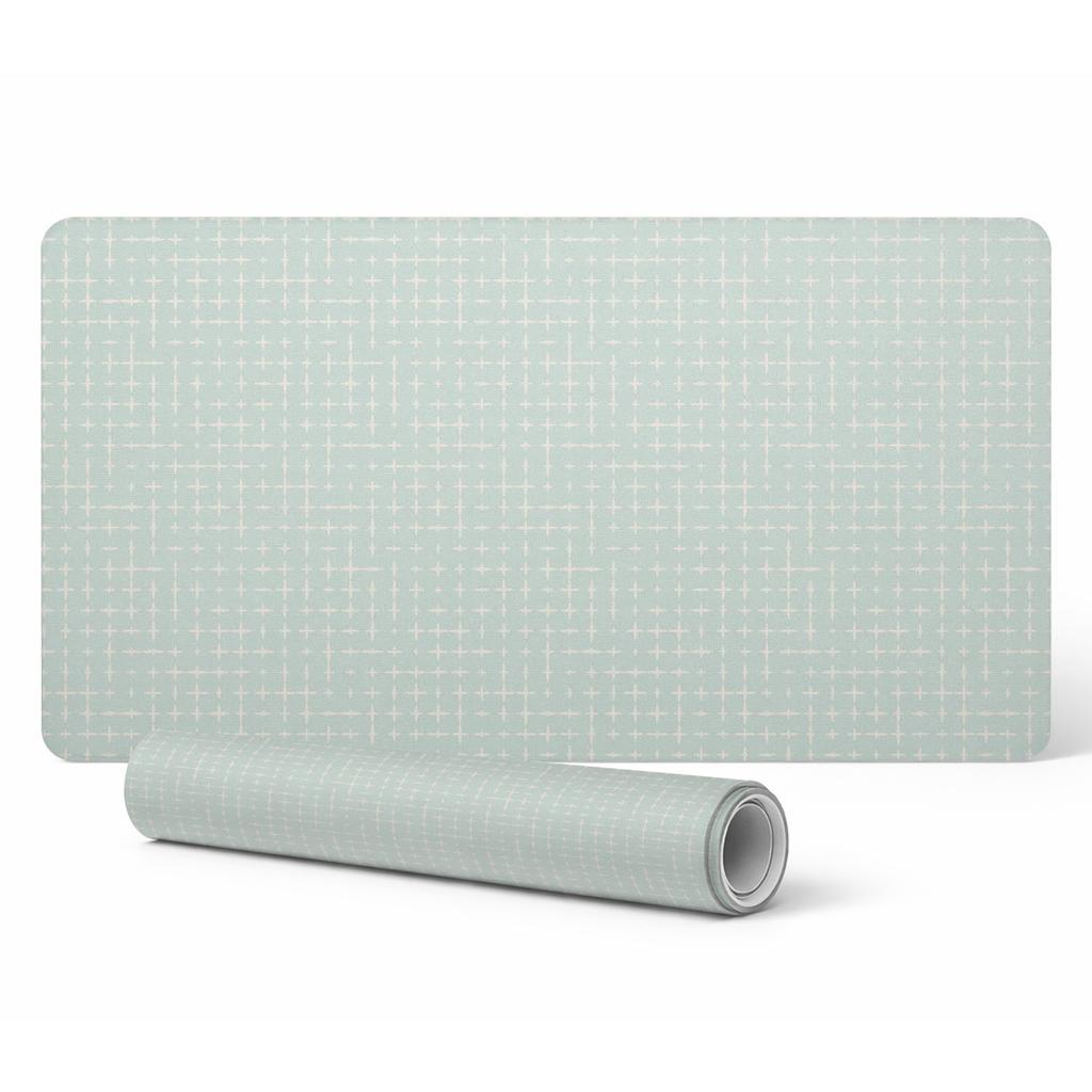 Anti-slip Desk Mat with Retro Cross Stitch Print 100x50 Cm