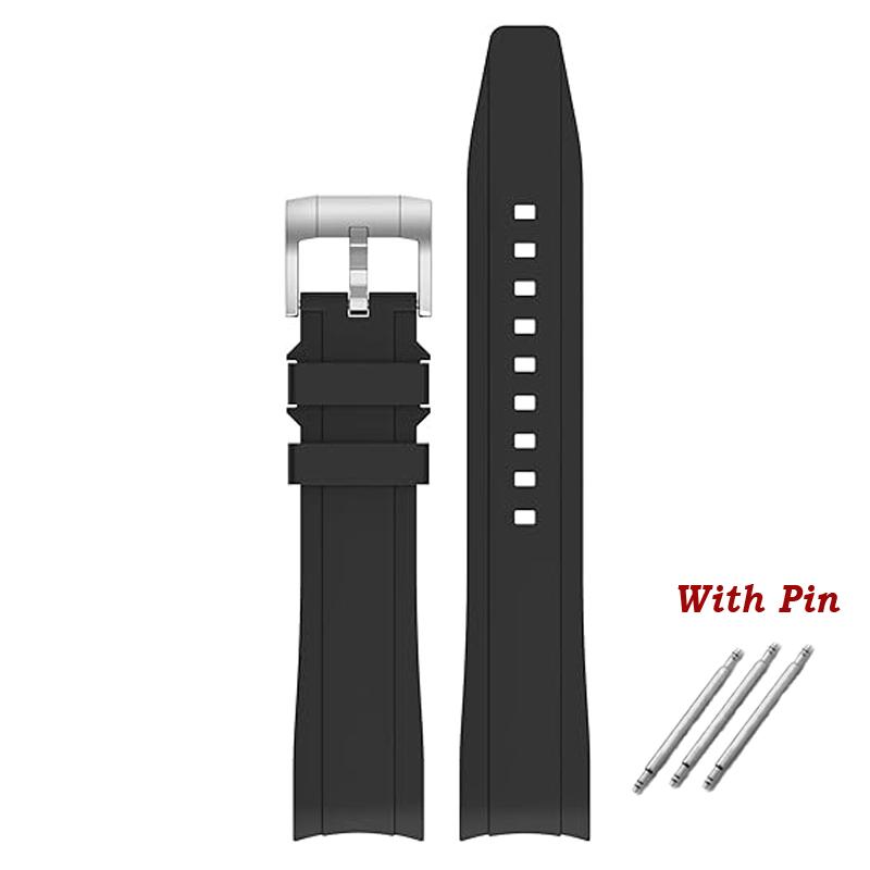 

22mm 20mm Strap for Omega X Swatch Joint MoonSwatch Sport Arc Curved End Soft TPU Rubber Bracelet for Rolex Water GhostWatchBand 20mm Watchband чорний