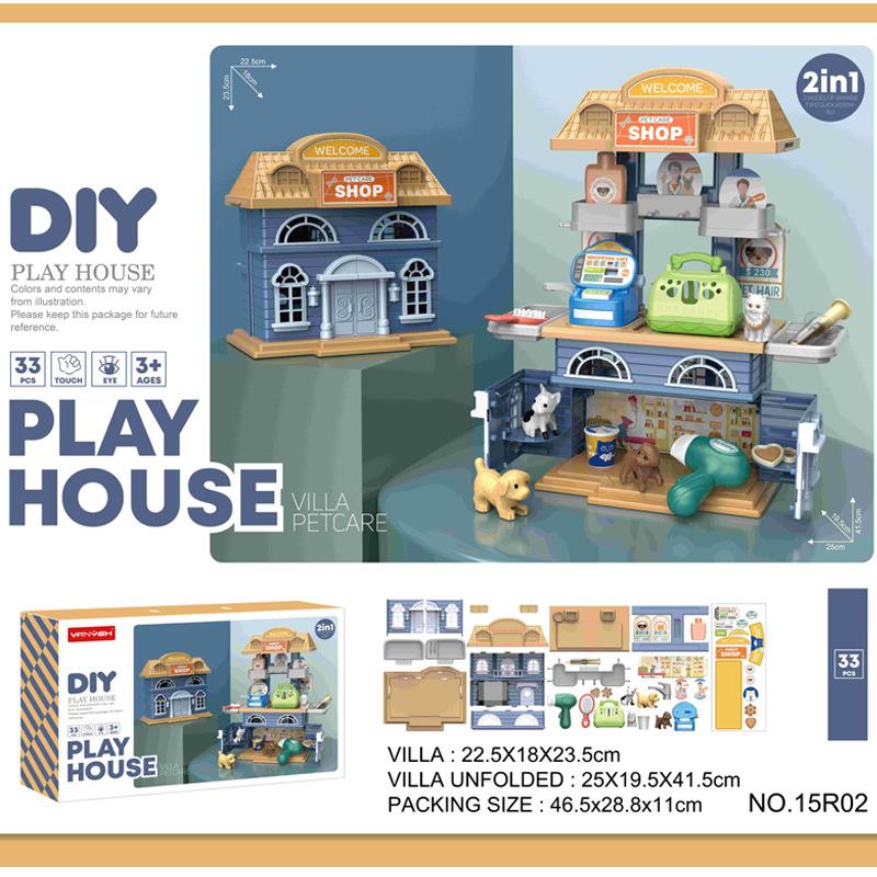 

Playing House Children S Simulation Pet Tableware Tools Makeup Medical Equipment House Set Castle Villa House Toys