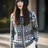 Retro Jacquard Round Neck Sweater - Women's Autumn/Winter Thick Loose Knit Cardigan, Korean Style Chic Top