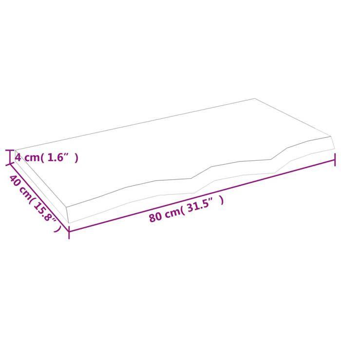 VidaXL Table Top 80x40x4 Cm Solid Untreated Oak Wood 3156291