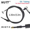 NUTT Y-5 A5-D Oil Tubing 1.35m 2.2m For Scooter E-bike Electric Calipers Oil Pipe Oil Needle Olive Head Rubber Cap Silver Joint
