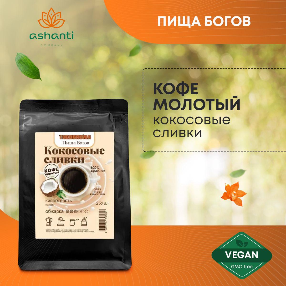 

Кофе молотый натуральная Арабика Кокосовые сливки Пища Богов 250 г