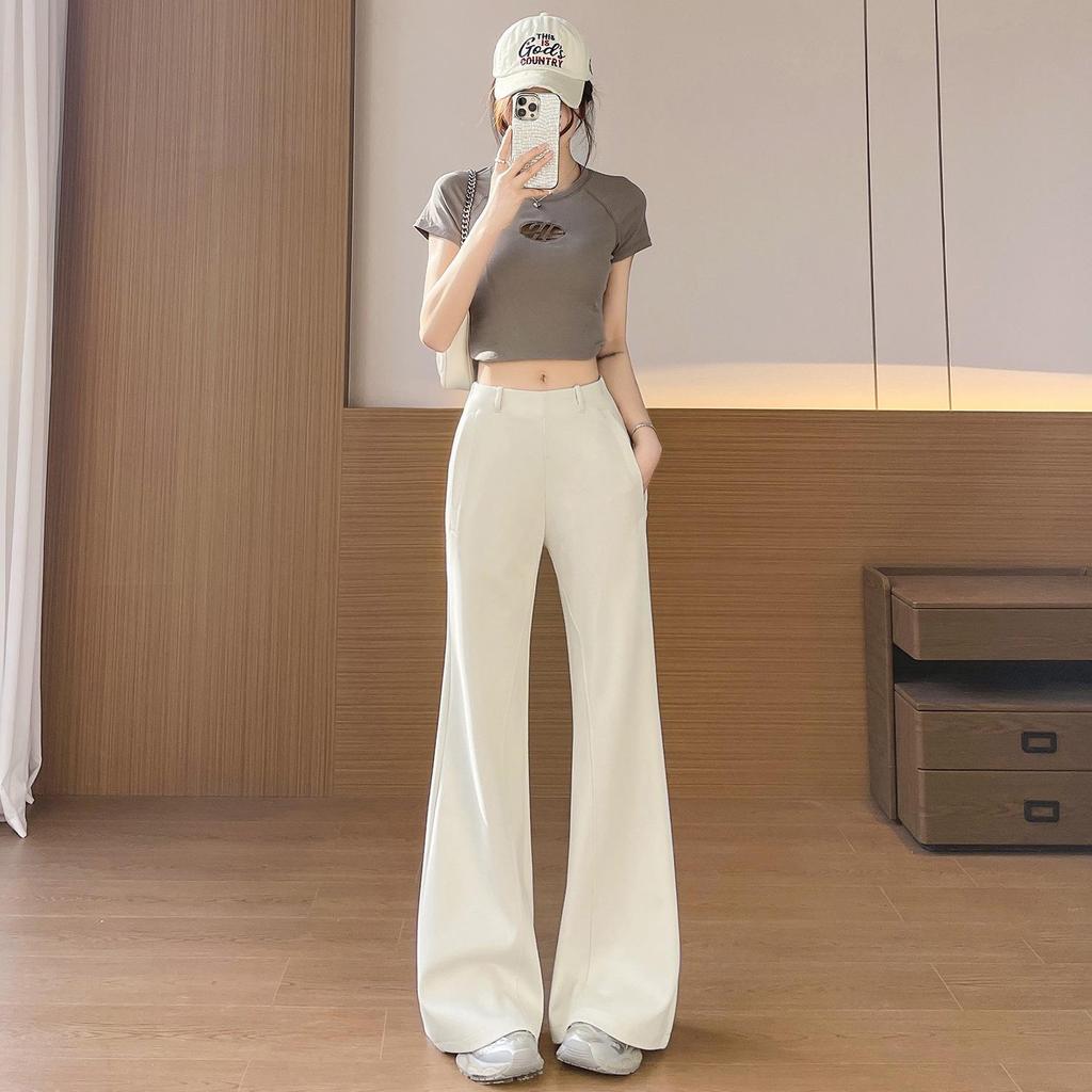 Petite Low-Rise Micro-Flare Wide-Leg Casual Sweatpants - Slimming, High-End 2026 Spring Collection