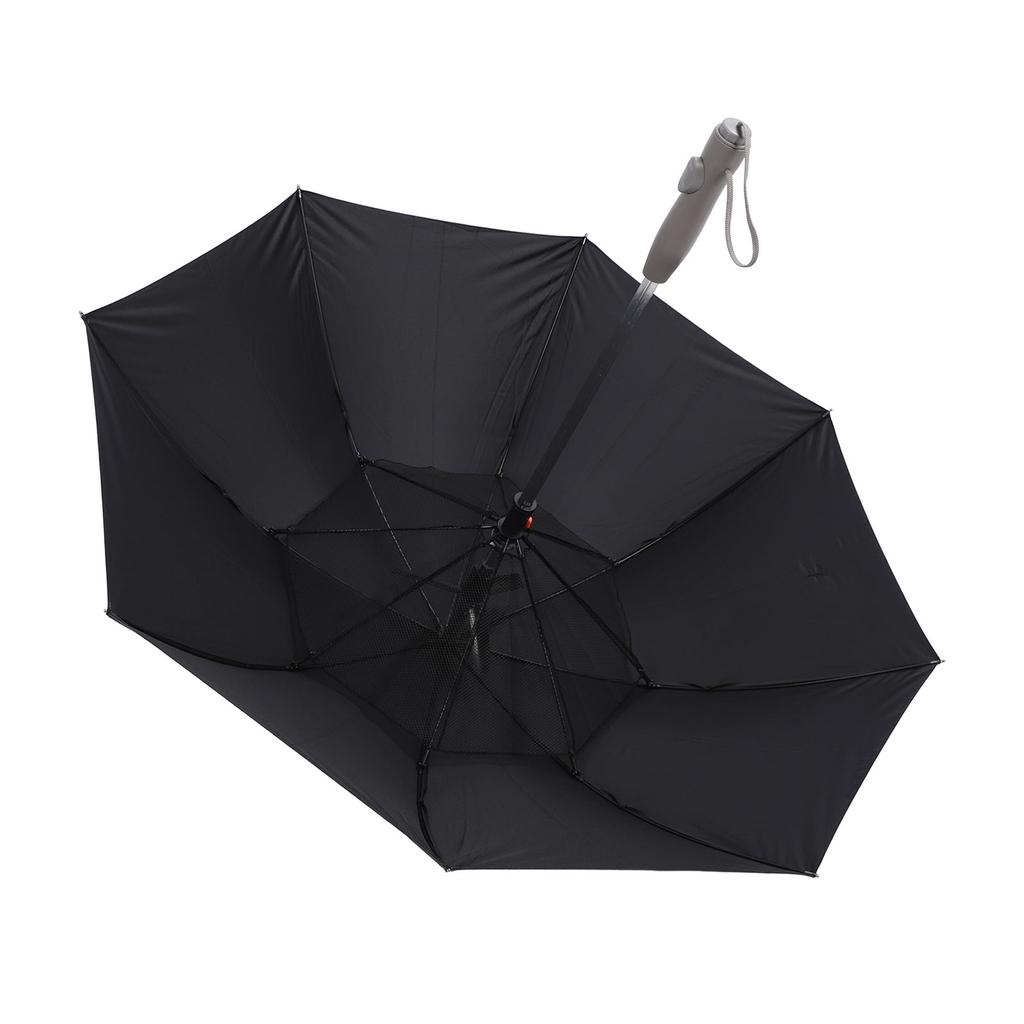 Umbrella with Built In Fan and Mist Spray 190T Fiberglass 8 Ribs Rechargeable Handle Sun Umbrella for Cooling Beach Sports
