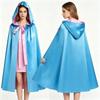 Blue Pink Gothic Costume Cape Solid Color Hooded Cape Cute Halloween Cloak  Halloween