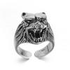 Chao Fashion Men's Wolf Head Casting Ring, Powerful Men's Trendy Retro Ring