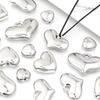 20pcs/lot CCB Heart Charms Rhodium Color Spacer Pendant Beads For DIY Jewelry Making Handmade Bracelets Earrings Accessories