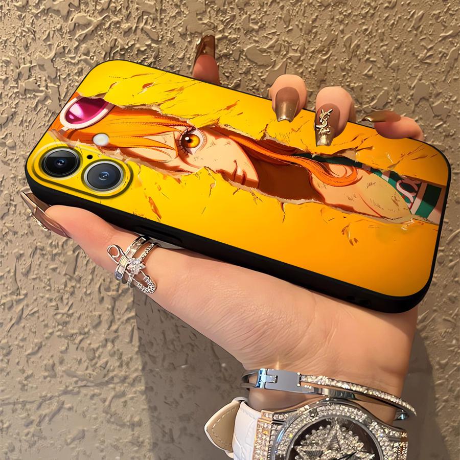 One Picec Nico Robin Nami Case for iPhone XR XS Max 13 12 11 17 Pro Max 15 16 14 Plus 7 8 17Air Black Soft Phone Cover