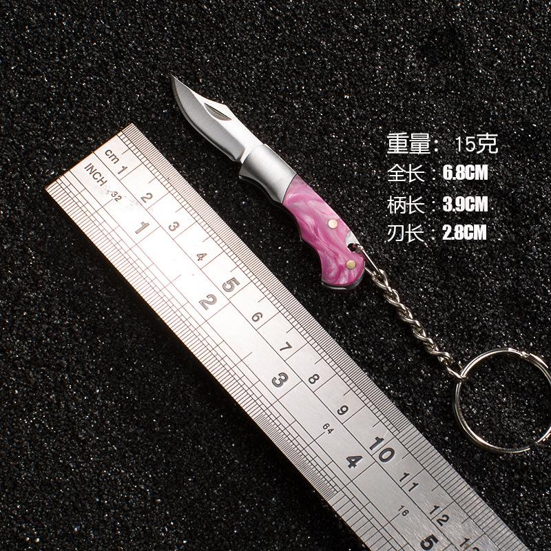 68mm Acrylic Mini Folding Knife Pendant Rosewood Keychains Sharp Small Blade Portable Hanging Outdoor Camping Unboxing Knife