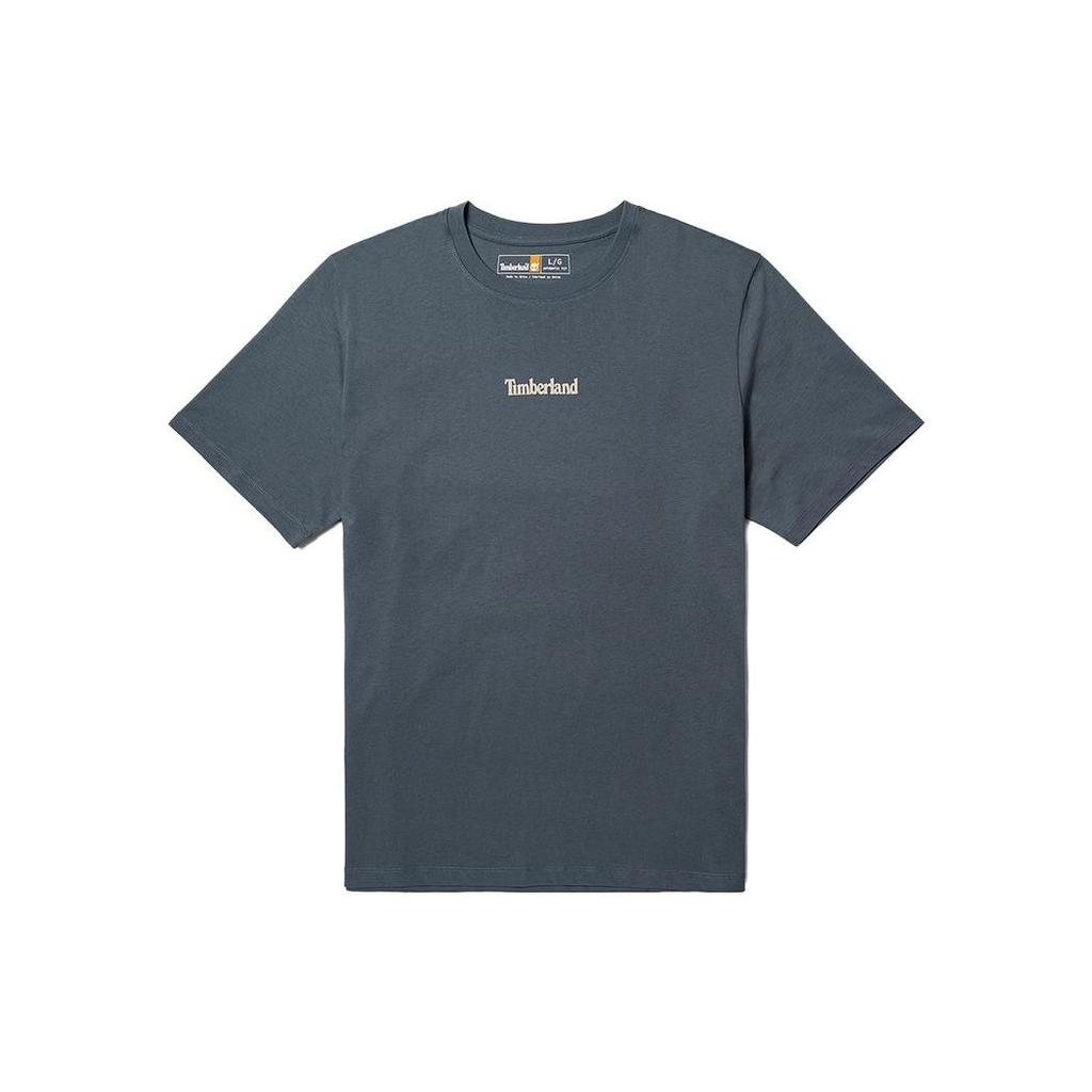 Timberland Fun Camping Pattern Printed Casual Round Neck American Vintage Short Sleeve T-Shirt Unisex Tops Rock-Blue A5UWK-DH3