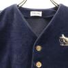 Celine Made In Japan Long Sleeve Velor Cardigan 90 Navy Romper Set Kid's Used