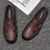 2024 Summer Hot Selling Men's Hollowed Out Beach Sandals Breathable Lightweight Men's Casual Shoes Leather Walking Shoes
