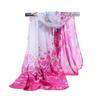 160*50cm Chiffon Fashion Scarf - Striped Floral Print Shawl For Sun Protection And Holiday Gifts 