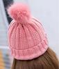  Women Ladies Warm Winter Hairball Plus Velvet  Knitted  Cap+Scarf 