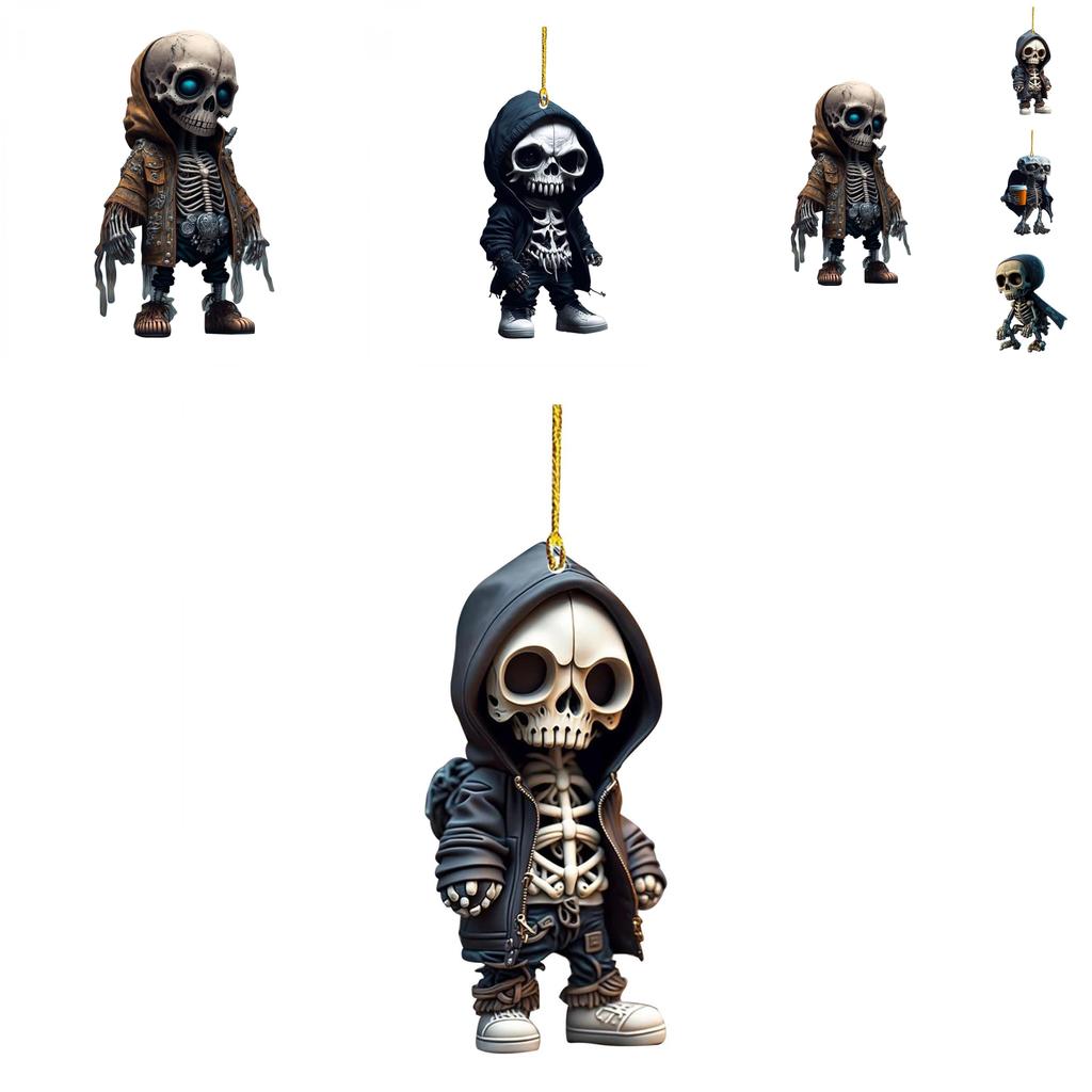 Halloween Skull Car Hanging Decor Acrylic Car Accessory For Automotive Style