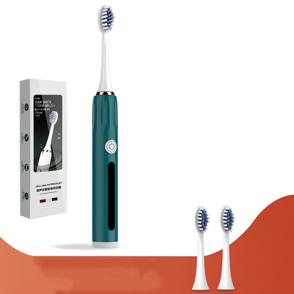 

Электрическая зубная щетка на батарейках, долговечный инструмент для чистки полости рта, детская и взрослая щетка унисекс зелёный