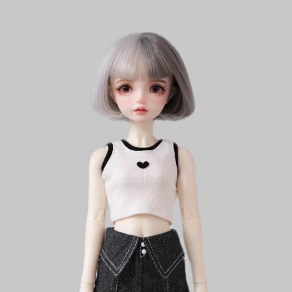 Fashion Doll T-shirt Vest Mini Doll Clothes High Quality Wide Leg Pants for 1/4 BJD 45cm Doll