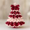 DIY Crochet Christmas Tree Kit Handmade Holiday Decoration Set Beginner-Friendly Tree Bow Pearl Embellishment