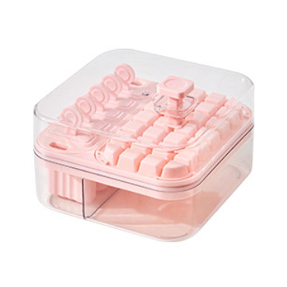 2-in-1 Press Ice Tray Box One-Touch Release Ice Maker Space Saving Ice Cream Mold  Home Kitchen Use