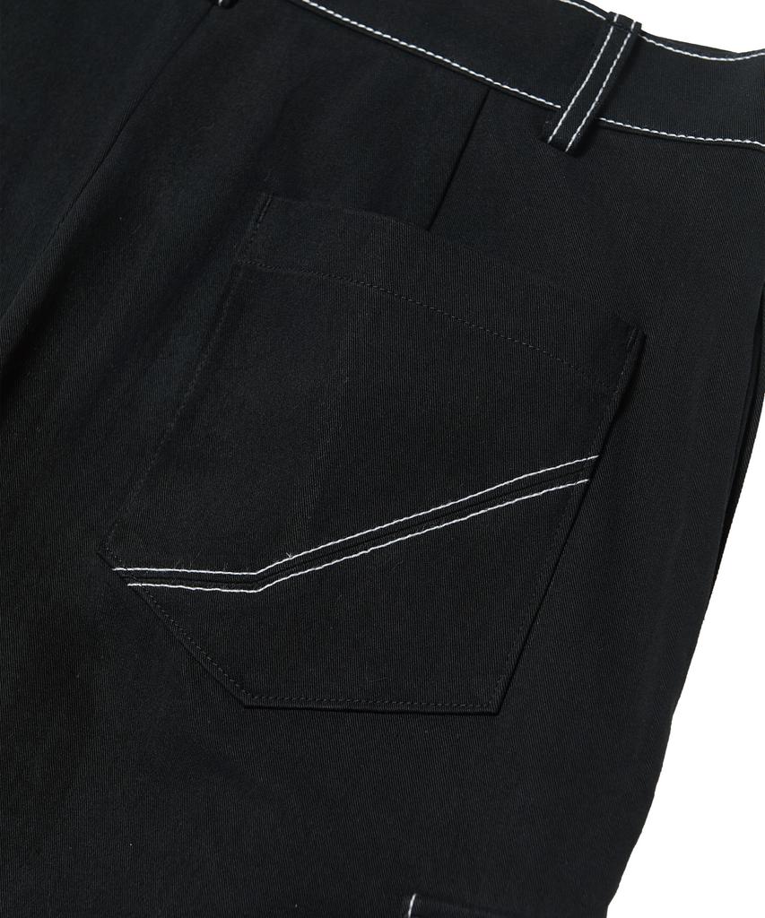 TEN PAST SEVEN Contrast Stitch Bermuda Shorts - Black