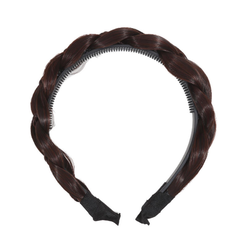 Classic Chunky Plaited Synthetic Hair Wide Braided Headband High Elasticity Braids Hair Band Hairpiece for Women