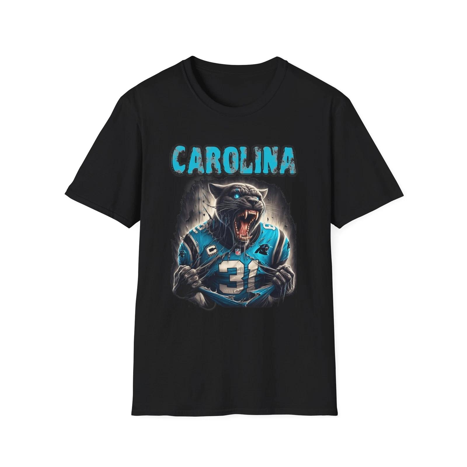 Carolina Panthers Horror Style T-Shirt - Unique NFL Fan Apparel L