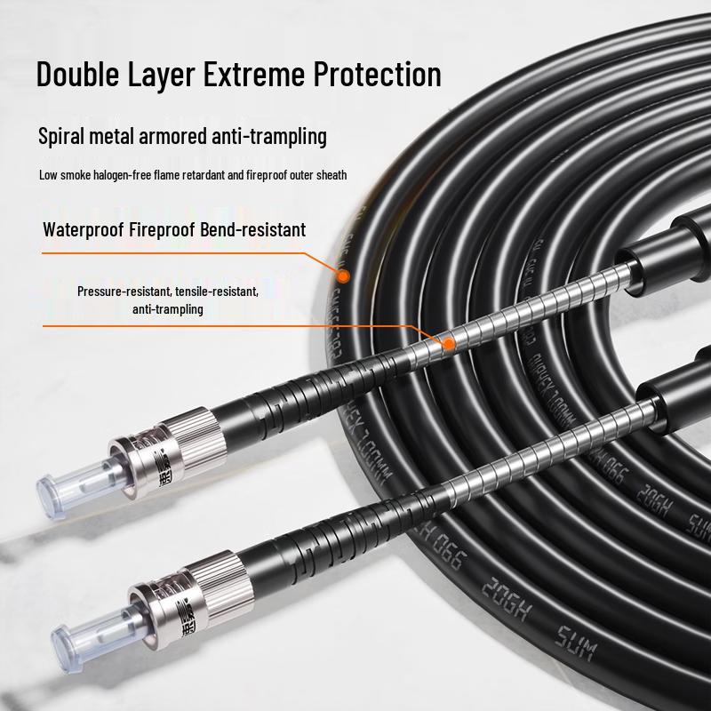 Outdoor Field Armored ST-ST Single-mode Fiber Optic Patch Cable