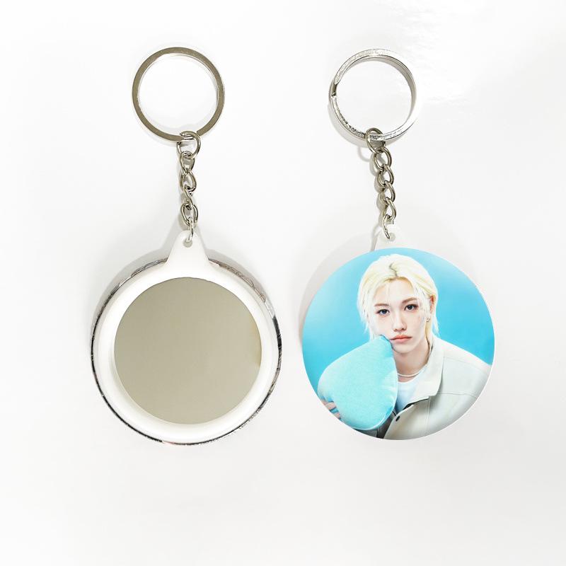 Stray Kids 5th Gen Fanclub Badge Mirror Keychain - Hwang Hyunjin Star Merchandise