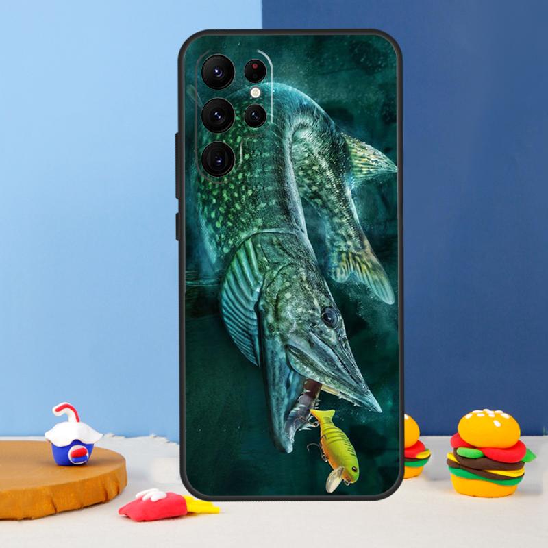 

Pike Fish Fishing Lure Phone Case For Samsung Galaxy S25 S24 Ultra S9 S10 S20 S22 S21 S23 Plus S24 FE Cover Coque Galaxy S24Ultra
