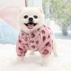 Windproof Dog Warm Clothes Love Leopard Print Dog Bodysuit Fashion Plush Dogs Coat Cat