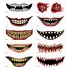 10Pcs Halloween PVC Tattoo Stickers Horror Lips DIY Stickers Big Mouth Tattoos Waterproof Funny Makeup Smile Lip Beauty Tool